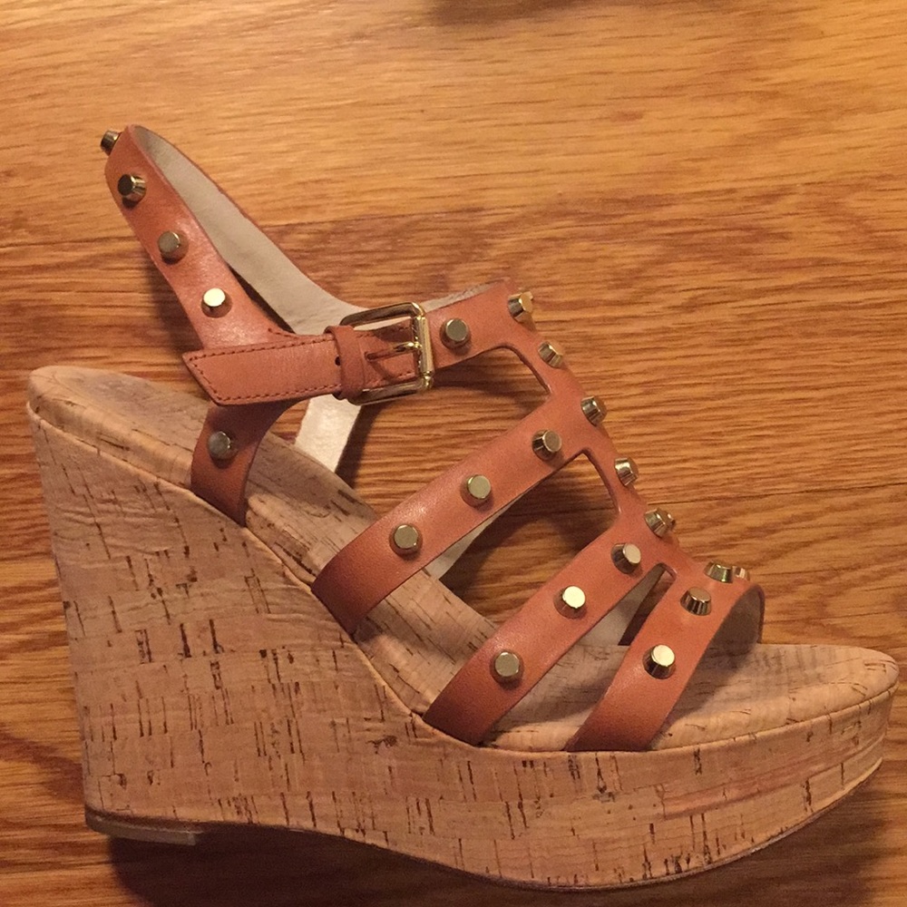 Michael Kors studded cork wedges